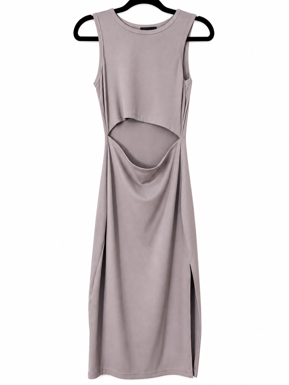 PrettyGarden Baby Blue Ribbed Cutout Midi Dress – Size Small